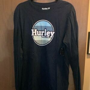 Hurley Navy Long Sleeve Tee with Logo